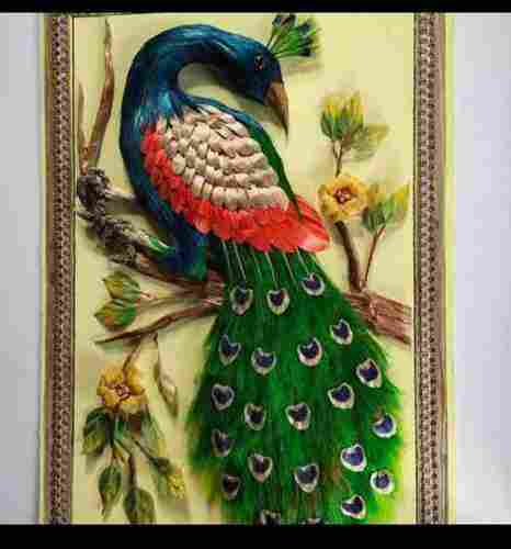 Rectangular Tapestries Jute Peacock Handmade Wall Hanging For Decoration