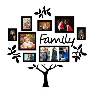 Indian Family Tree Synthetic Wood And Mdf Picture Frame Set For Interior Walls