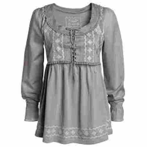 Latest Stylish Western Wear Women Cotton Tops with Balloon Puff Full Sleeves And Round Neckline