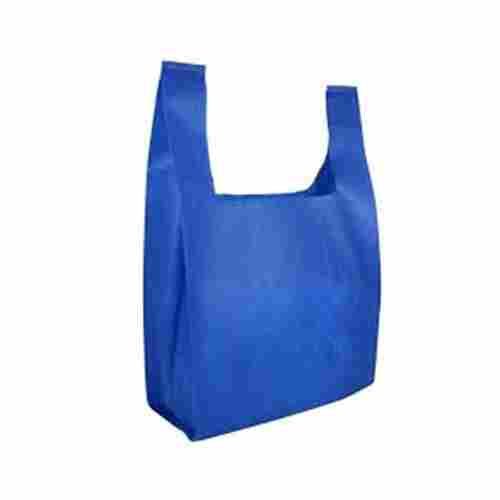 Light Weight Disposable Blue U Cut Non Woven Carry Bag For Grocery And Shopping