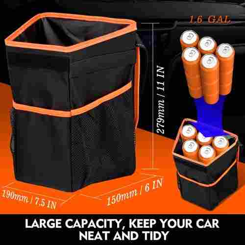Portable, Easy To Use, Durable Black Car And Bike Trash Bag 