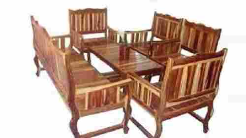 Termite Resistance Long Durable And Comfortable Brown Sagwan Wood Sofa Set For Home
