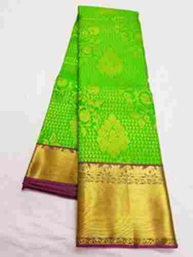 Green Beautiful Stylish Breathable Designer Wear Modern And Trendy Silk Ladies Saree