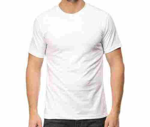 Comfortable And Breathable Plain White Half Sleeves Round Neck Cotton Mens T Shirt For Daily Wear