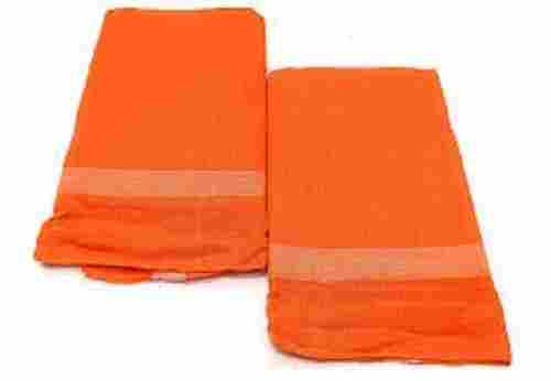 Lightweight And Comfortable Orange Colour Plain Bath Towels For Daily Use