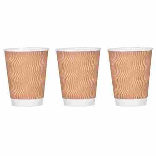 Eco Friendly Brown Printed Ripple Paper Cups, For Event And Party Supplies