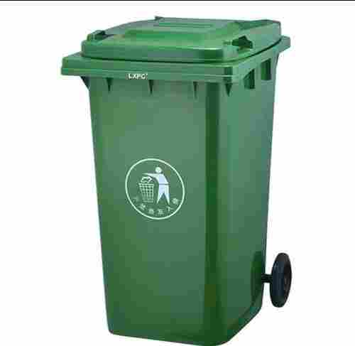 Green Long-Lasting And Strong Plastic Open-Top Portable Dust Bin Trolley