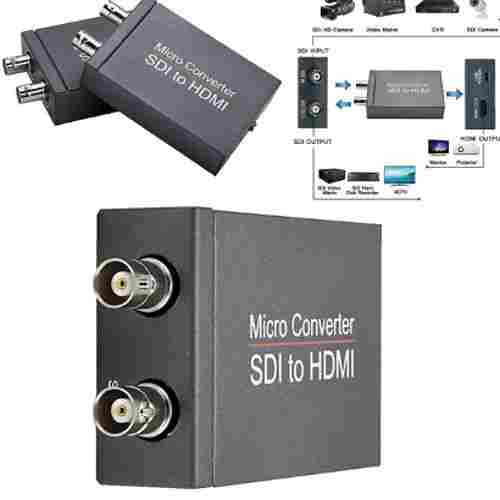 Black Micro Converter Sdi To Hdmi, Rated Voltage 5v And Supply Voltage 3 Watt