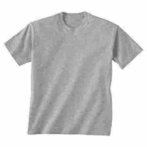 Breathable Skin Friendly Wrinkle Free Comfortable Gray V-Neck Half Sleeves T-Shirt