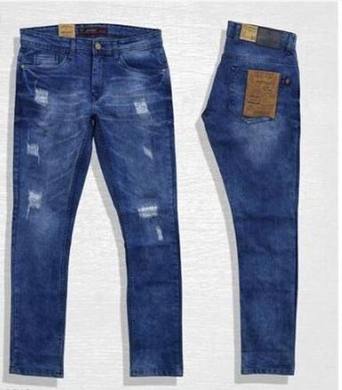 Blue Excellent Designed Classic Relaxed Fit Comfort Funky Men Jeans
