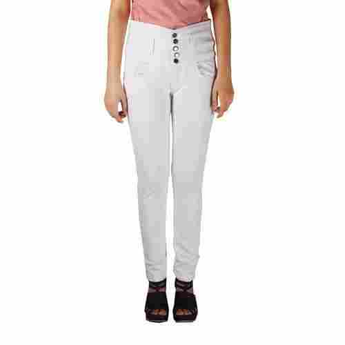 White Color Perfect Fit Breathable And Stretchable Casual Ladies Jeans 