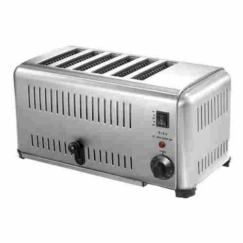 220volt 6 Slice Stainless Steel Rectangular Light Grey Commercial Bread Toaster 