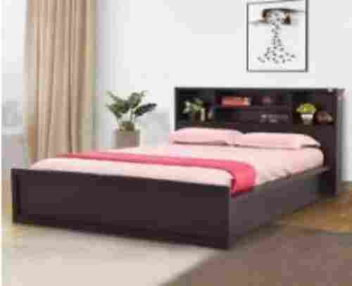 Dark Brown Rectangular Shape Wooden Bed For Bedrooms, Size 6x5 Feet