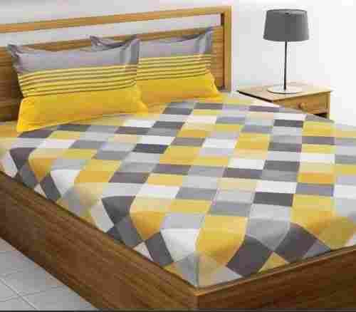 100 Percent Pure Cotton Multicolor Double Bedsheet With Pillow Cover Set