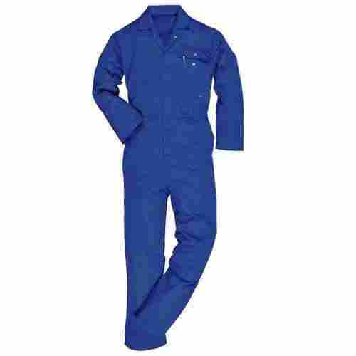 Blue Polyester Full Sleeves Coverall Boiler Suit For Men Used To Protect Clothes During Work 