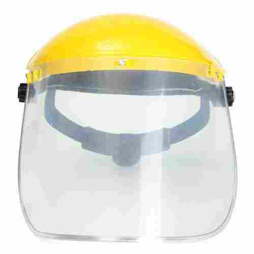 Easily Operated Durable Non Combustible And Corrosive Resistant Yellow Hdpe Face Guard Safety Helmet Used For Pharma Industries 