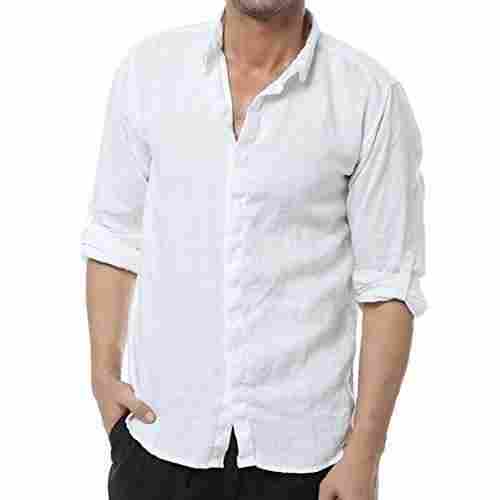 Mens Fashionable And Comfortable Breathable White Cotton Casual Shirts