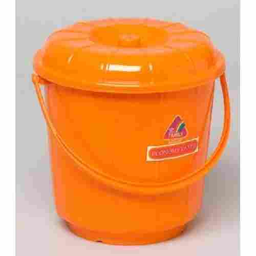 Unbreakable And Strong Orange Multipurpose Leak Proof Plastic Bucket With Lid