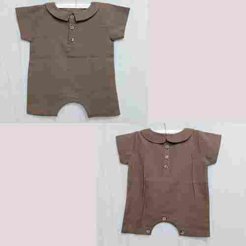 Brown Comfortable And Breathable Skin Friendly Cotton Romper For Infant Babies