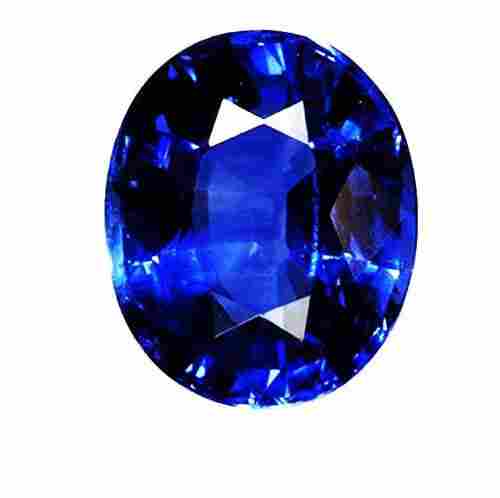 Durable And Plain Oval Cut Color Coated Blue Sapphire Stone 