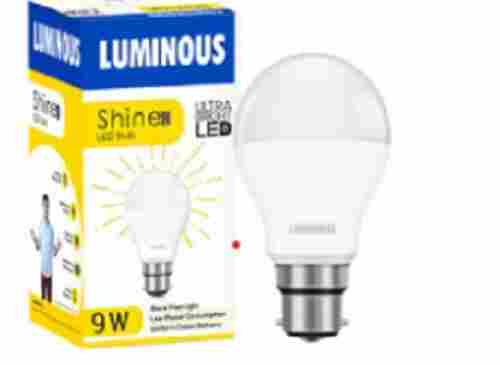 White Round Aluminum Luminous Shine Led Bulb, Power 9 Watt Related Voltage 220 Volt