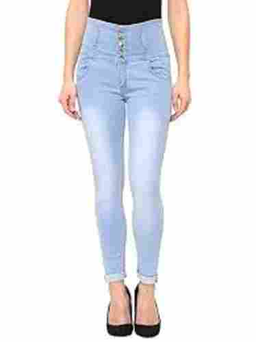 Women Comfortable And Breathable Stretchable Light Weight Easy To Wash High Waist Blue Jeans