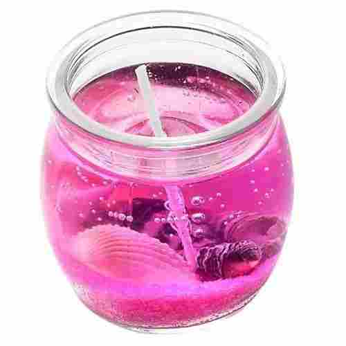 Designer Round Pink Gel Candles For Birthday Party And Occasions