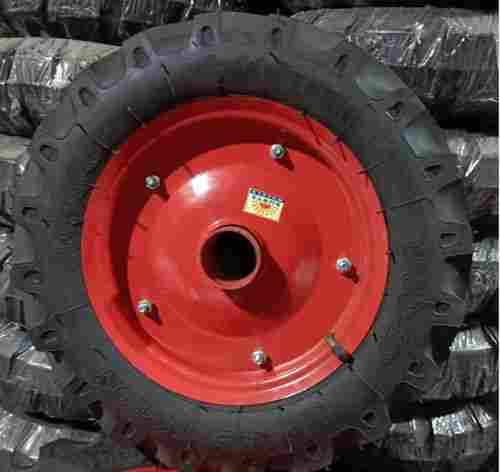 Trolley Tyre Made Of Solid Black Rubber Mild Steel Rim Powder Coated Heavy Use 