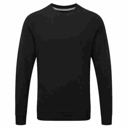 Men'S Black Round Neck Casual Wear Comfortable Breathable Plain Full Sleeve T Shirts 