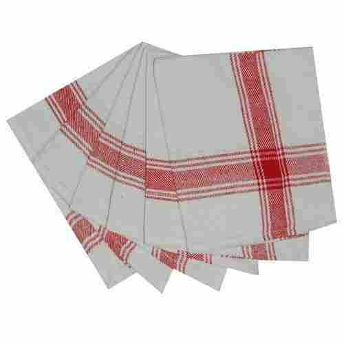 Washable Soft White With Red Cotton Cleaning Cloth