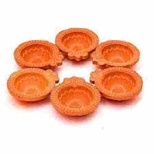 Brown Colour Fancy Look Clay Diya For Holiday, Festival And Gift Use