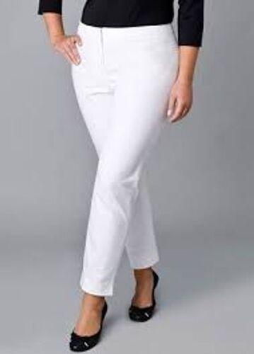 Beautiful Cotton Formal Wear Skin Friendly Trendy White Trouser Pant For Ladies Bust Size: 34  Centimeter (Cm)