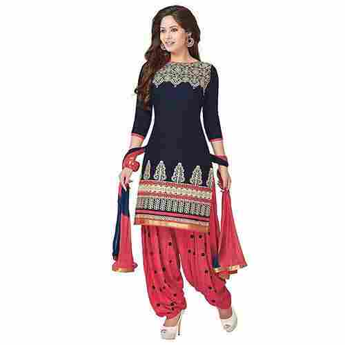  Cotton Embroidered Fancy Salwar Suit Material With Dupatta 