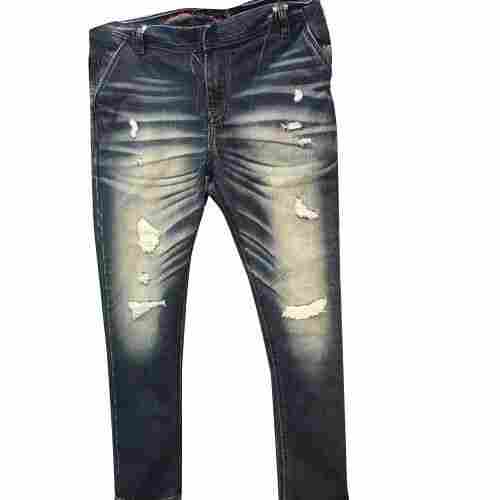 Comfortable Versatile Designer Printed Dark Blue Men Jeans For Daily Wear