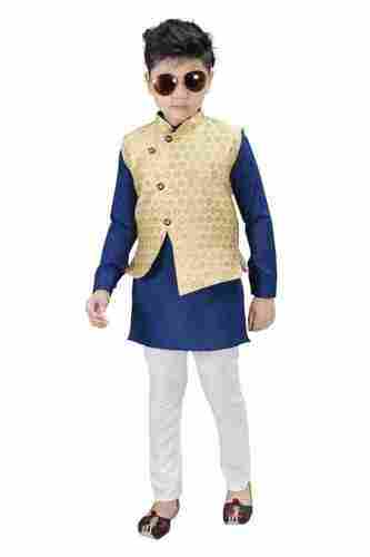 Party Wear Kurta Pajama for Kids With Normal Wash And Cotton Fabrics