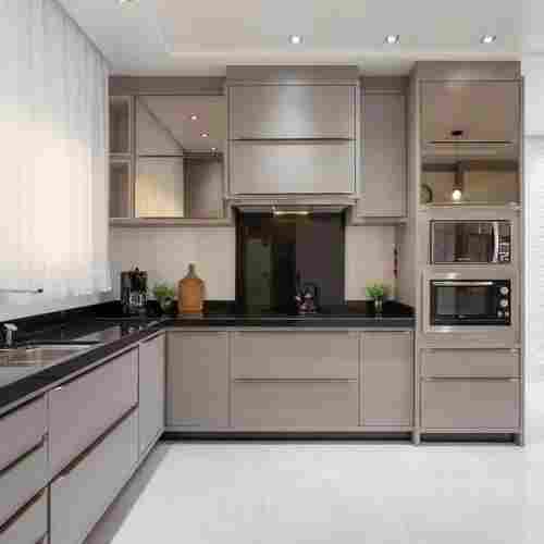 100-1500 Mm Plain L Shape Modular Kitchen Interiors