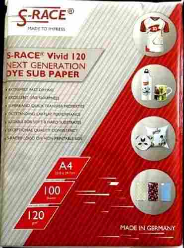 A4 Size Eco Friendly And Acid Free S Race Sublimation Paper with 120-150 GSM