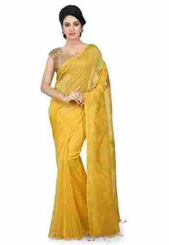 Designer And Casual Style High Design And Comfortable Skin Friendly Women's Yellow Saree 