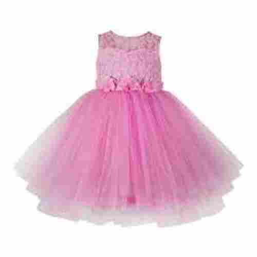 Designer Modern Style Comfortable-To-Wear Baby Girl Pink Frocks