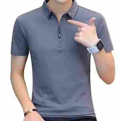Men Short Sleeves Breathable And Comfortable Soft Cotton Plain Grey T Shirt