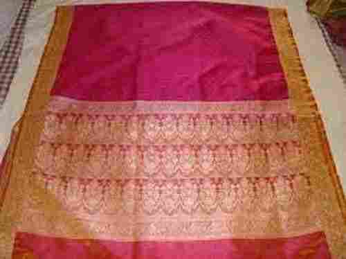 Women Stylish Stunning Look Pink And Golden Printed Cotton Silk Banarasi Saree For Party Wear