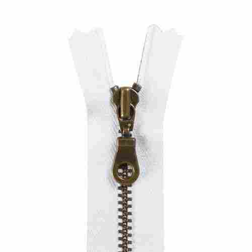 Long Lasting Usable With Narrow Teeth Brass White Zipper