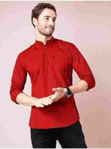 Men Light Weight Long Lasting Comfortable And Breathable Red T-Shirt 