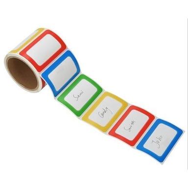 Water Proof And Long Lasting Multicolor Paper Plain Label Name Sticker Size: 2Mm