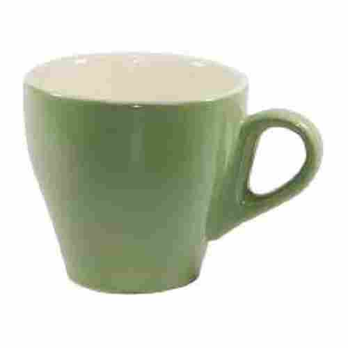 Glossy Finish Simple Green Color Ceramic Medium Size Tea Or Coffee Cup
