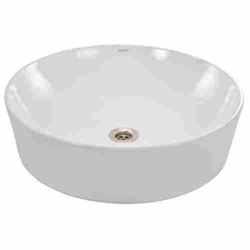 Oval White Ceramic Vessel Sink Above Counter Washbasin 