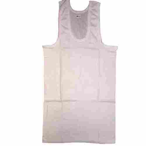 Sleeveless Casual Wear U Neck Plain White Cotton Vest For Men