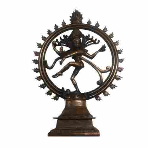 Brown Color Painted Religious Style Polishing Metal Nataraj Brass Statue