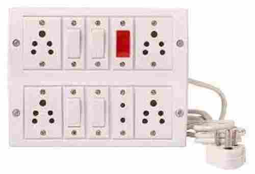 White Colour Electric Extension Switch Boards With Indicator Lamp For Domestic Use
