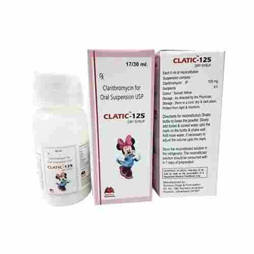 Clatic-125 Clarithromycin Antibiotic Pediatric Oral Suspension, 30 ML